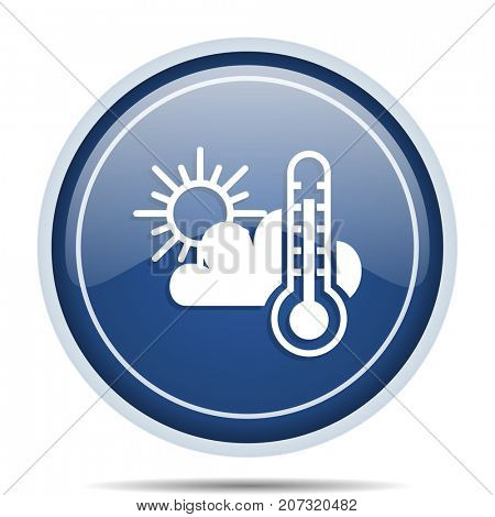 Weather forecast blue round web icon. Circle isolated internet button for webdesign and smartphone applications.