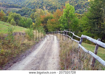 Autumn landscape in Cernei Mountains, Carpathians Range, Romania, Europe