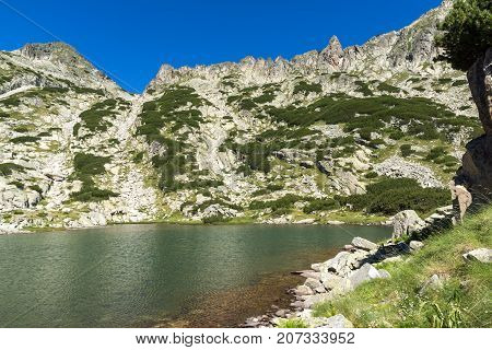 Landscape with Left Kralev Dvor pass and Samodivski lakes, Pirin Mountain, Bulgaria