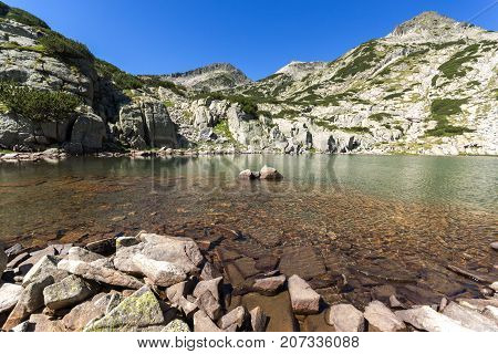 Landscape with Left Kralev Dvor pass and Samodivski lakes, Pirin Mountain, Bulgaria