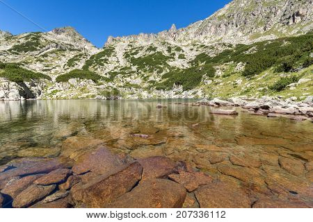 Landscape with Left Kralev Dvor pass and Samodivski lakes, Pirin Mountain, Bulgaria