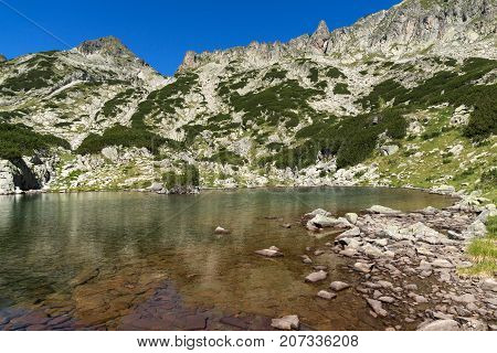 Landscape with Left Kralev Dvor pass and Samodivski lakes, Pirin Mountain, Bulgaria