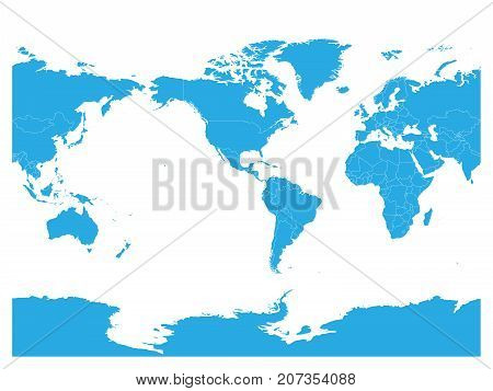 Blue World Map. High Vector & Photo (Free Trial) | Bigstock