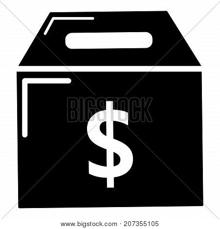Box money icon. Simple illustration of box money vector icon for web