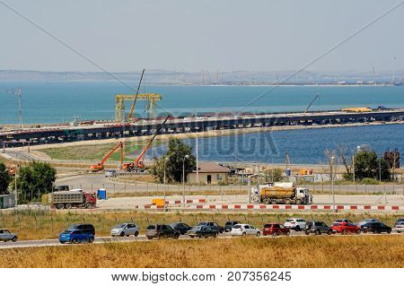 The Kerch Strait Bridge Construction. Russia