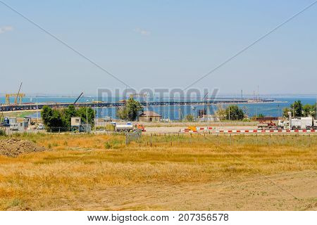 The Kerch Strait Bridge Construction. Russia