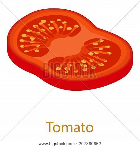 Tomato icon. Isometric illustration of tomato icon for web