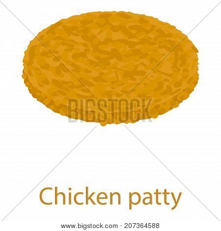 Chicken cutlet icon. Isometric illustration of chicken cutlet icon for web