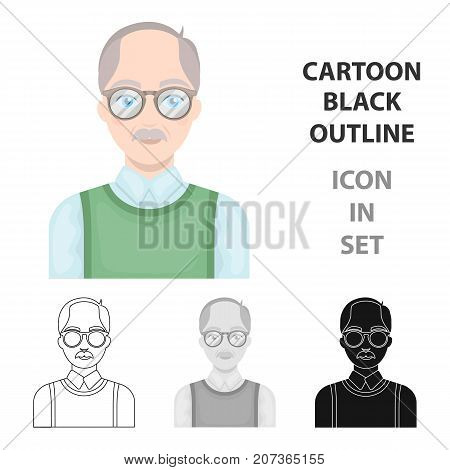 Old man.Old age single icon in cartoon style vector symbol stock illustration .