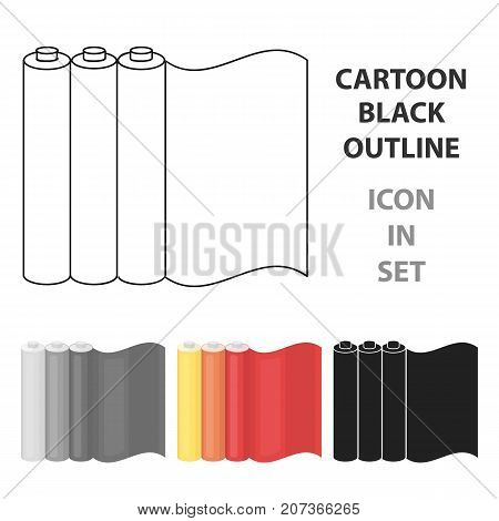 Color printing paper in cartoon style isolated on white background. Typography symbol vector illustration.