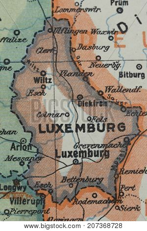 Old Luxembourg 1915 year map.