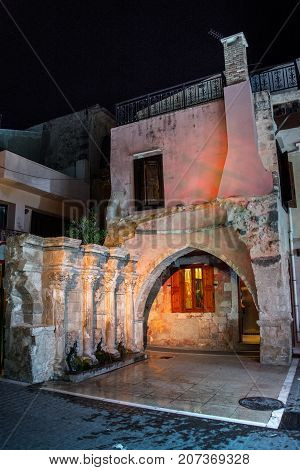 The Rimondi Fountain in the centre of the old town of Rethymnon, Crete, Greece.