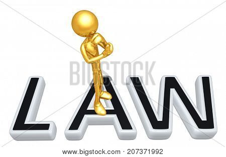 The Original 3D Character Illustration Thinking On Law