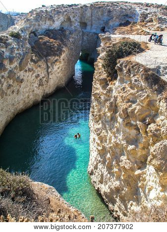 Cave of Papafragas beach Milos, Cyclades Greece