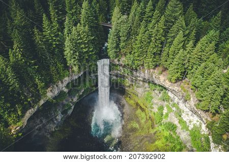 Birds eye view of Brandywine Falls by Whistler Canada