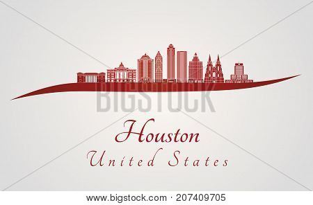 Houston V2 Skyline In Red