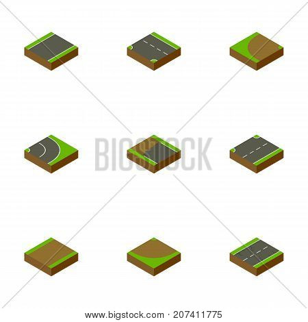 Isometric Way Set Of Incomplete, Upwards, Unilateral And Other Vector Objects