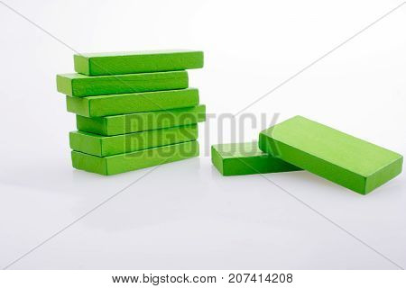 Coorful Domino Blocks On White Background