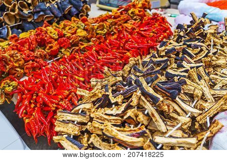 Dried Vegetables In Antalya Market