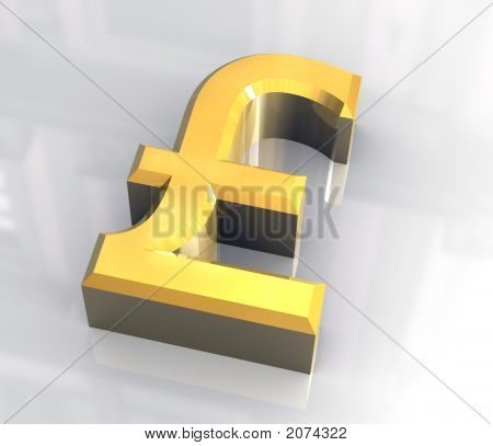 สัญลักษณ์ปอนด์ทองคำ (3D)