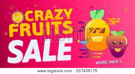 Crazy Vector Fruit and berry sale multypurpose banner