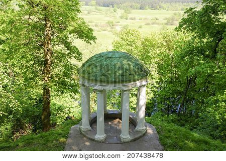 Old pavilion in a picturesque location in the city Sednev.Ukraina