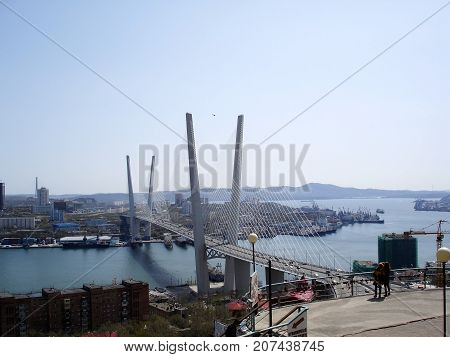 Quantum bridge across the Strait to the island of Russian in Vladivostok