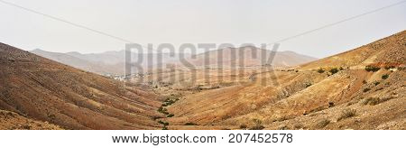 Fuertaventura Island Interior Desert Panorama