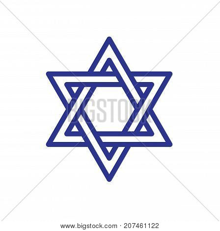 Star of David icon isolated on white background. Star of David symbol of Israel. Vector stock.