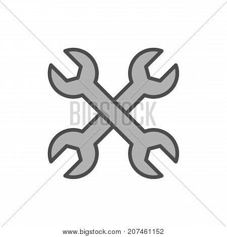 Crossed wrenches icon. Wrenches icon isolated on background. Vector stock.