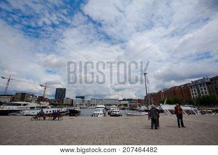 Antwerp, Belgium - June 19, 2011:  The old port area of Eilandje at the river Sche