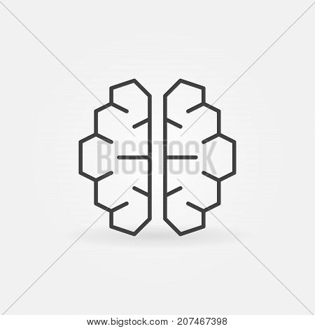 AI cyberbrain icon - vector artificial intelligence brain concept symbol in thin line style