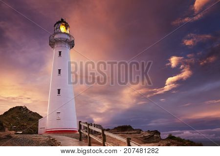 Castle Point Lighthouse, sunset, Wairarapa, New Zealand