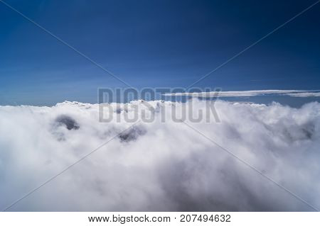 at the top of the Krivan in the fog