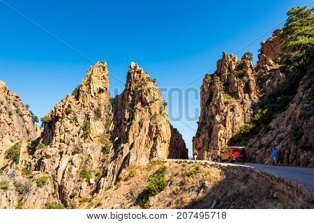 Corsica national nature park Scandola and red rocks