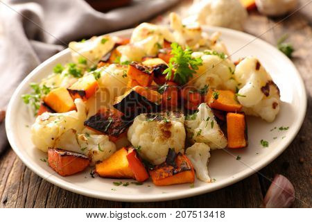 roasted cauliflower and potimarron