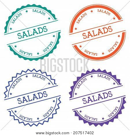 Salads Badge Isolated On White Background. Flat Style Round Label With Text. Circular Emblem Vector