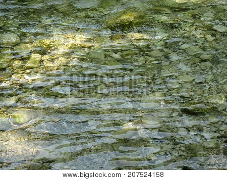 The green waters of the Aheron River in the park of Glitsky, Greece
