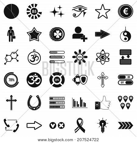 Element icons set. Simple style of 36 element vector icons for web isolated on white background