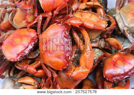 Boil of Rice Field crabs background for design food backdrop in your work.