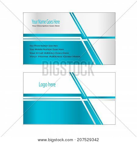 blue line business card easy editable vector design