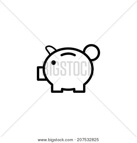 Pig money flat icon. Single high quality outline symbol of gambling for web design or mobile app. Thin line signs of casino for design logo, visit card, etc. Outline logo of lottery.