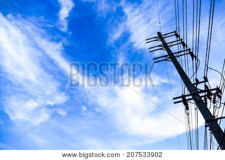 White clouds in the blue sky