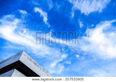 White clouds in the blue sky