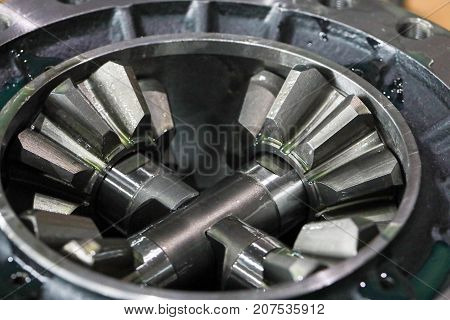 Differential truck car in disassembled condition close-up