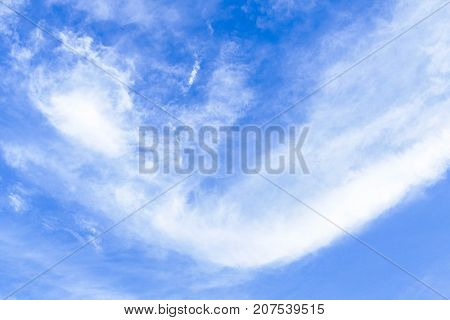 White clouds in the blue sky