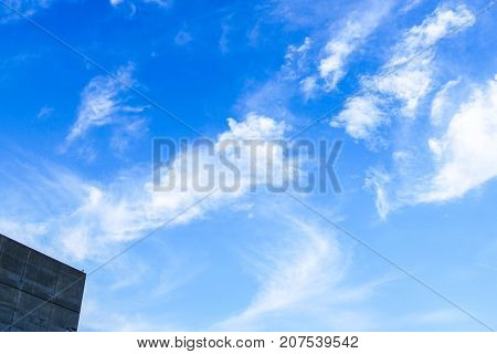 White clouds in the blue sky