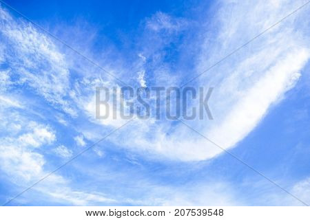 White clouds in the blue sky