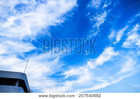 White clouds in the blue sky