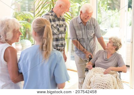 Men Visiting Sister